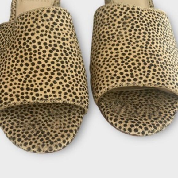 Vince Camuto Leopard Wedge Sandals Sz 8.5 – Stephena Leather Slides - Picture 4 of 8